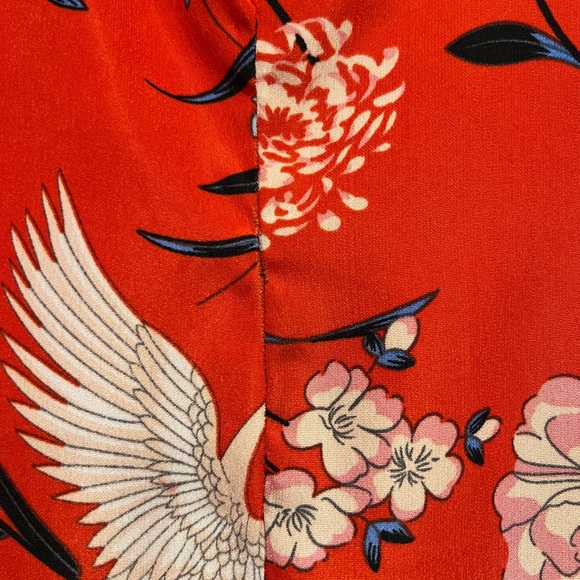Red Floral Kimono Robe - Picture 5 of 6